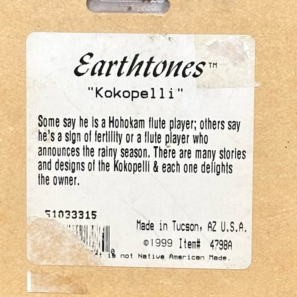 🌟HO🌟VTG 1999 Earthtones Kokopelli Ceramic Art Tile Trivet Southwest Decor 6x6 - Picture 5 of 5